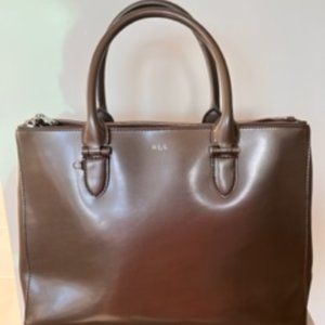 Lauren by Ralph Lauren Gray patent leather purse